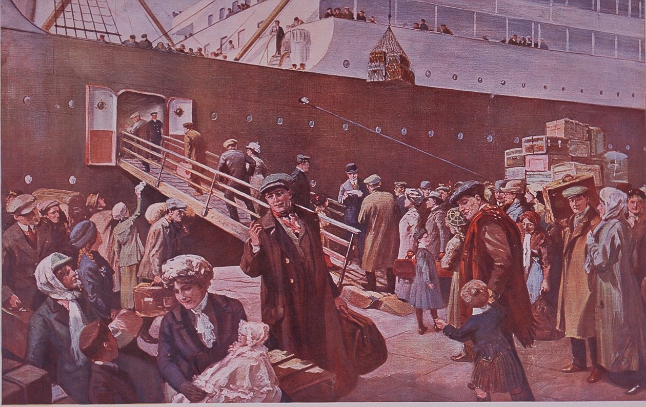 Emigranci zmierzający do Kanady wyjeżdżają z Liverpoolu autorstwa Charles Mills Sheldon