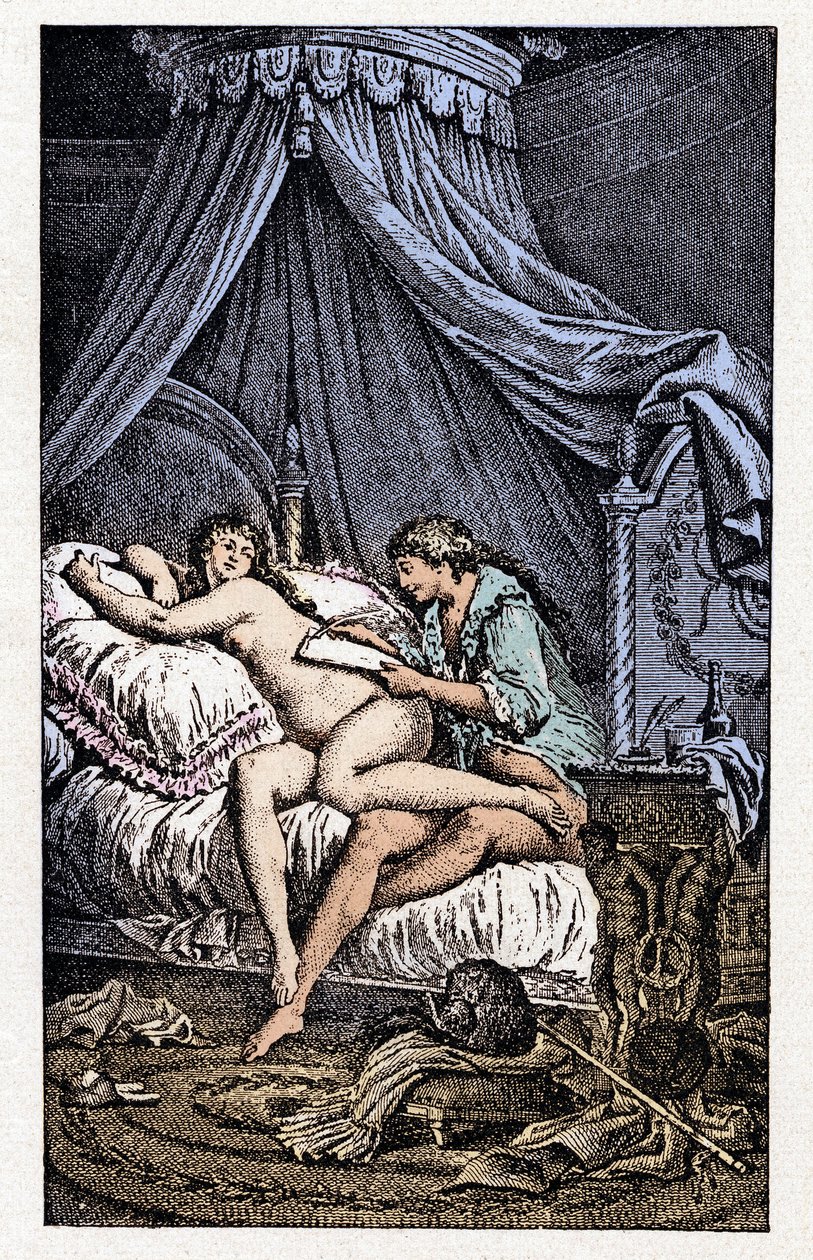 Ilustracja do filmu "Liaisons Dangereuses" (rycina) autorstwa Charles Monnet