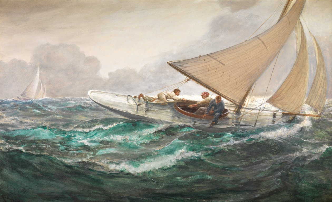 Zaciąg szotem grota autorstwa Charles Napier Hemy