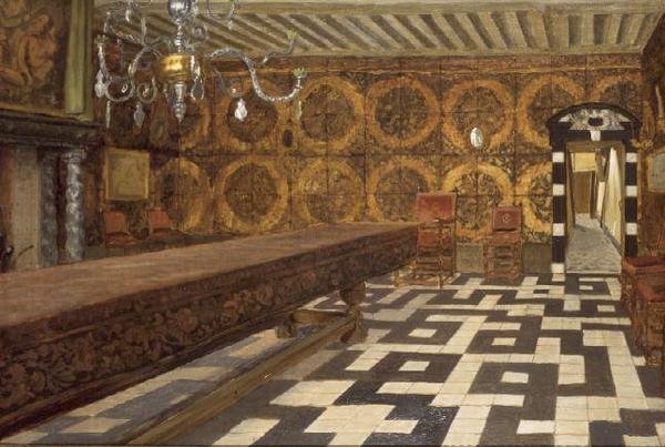 Pokój w Musee Plantin, Antwerpia autorstwa Charles Napier Hemy