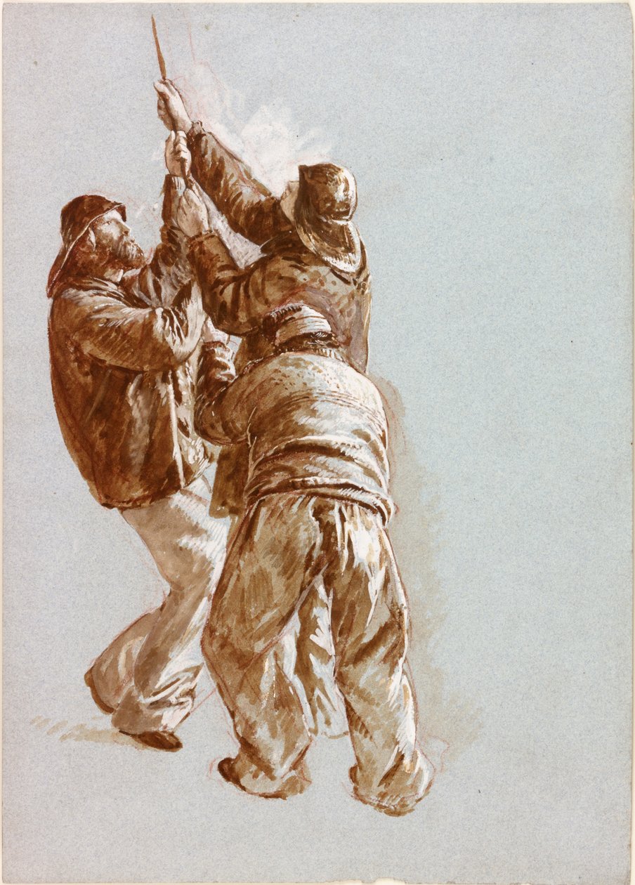 Rybacy ciągnący linę (kolor nadwozia) autorstwa Charles Napier Hemy