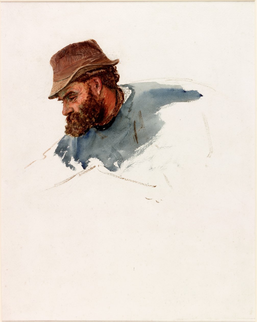 Głowa Rybaka (kolor ciała i akwarela na papierze) autorstwa Charles Napier Hemy