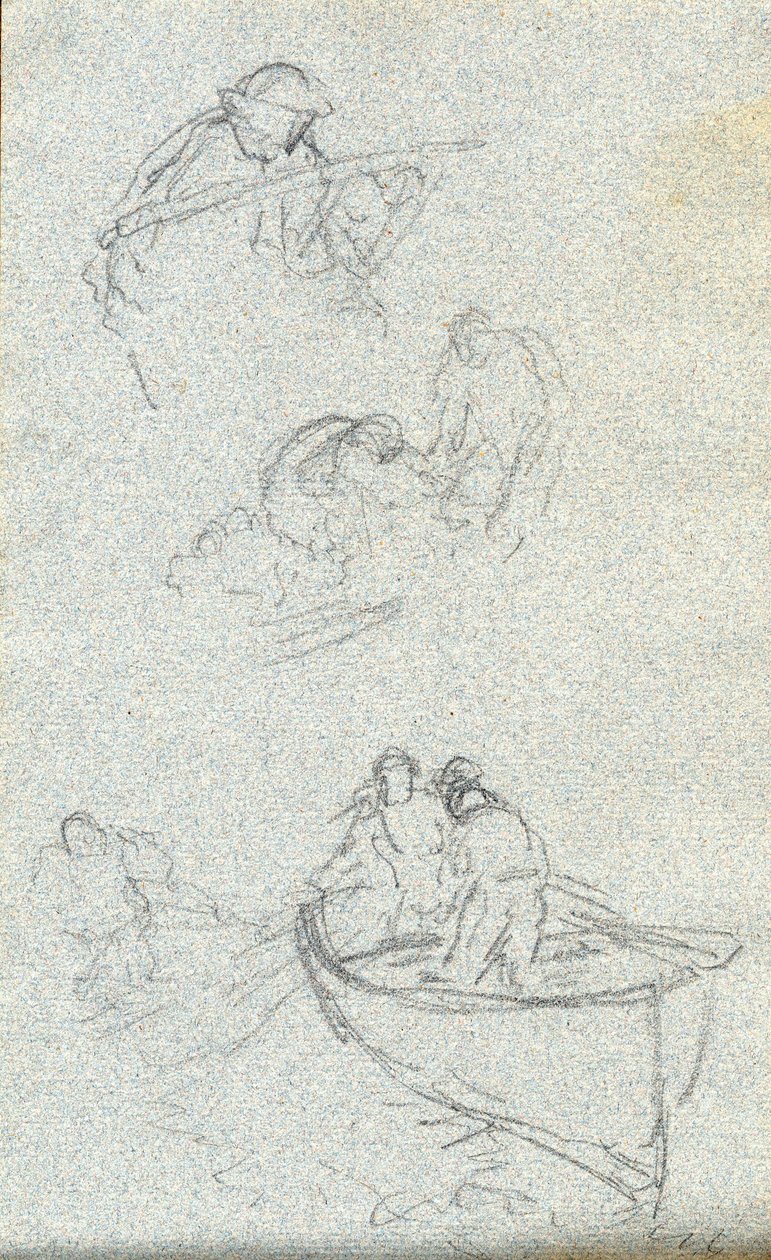 Szkicownik (kreda (biała) i ołówek na papierze) autorstwa Charles Napier Hemy