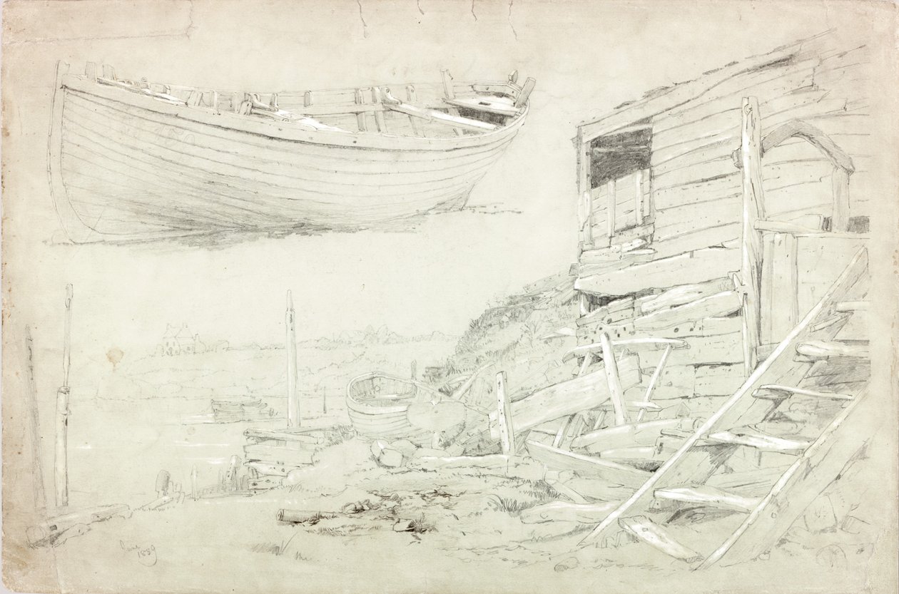 Studia (kolor ciała i ołówek na papierze) autorstwa Charles Napier Hemy