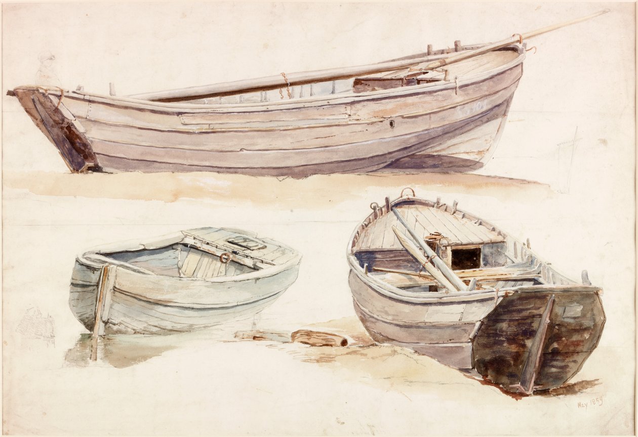 Badania łodzi łososiowych (kolor nadwozia) autorstwa Charles Napier Hemy