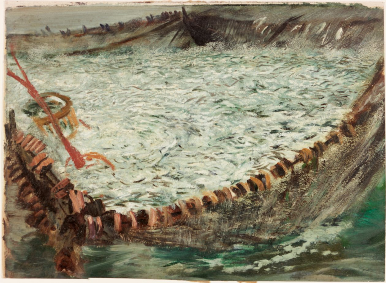 Studium do „Pilchards”, ok. 1897 (olej na papierze) autorstwa Charles Napier Hemy
