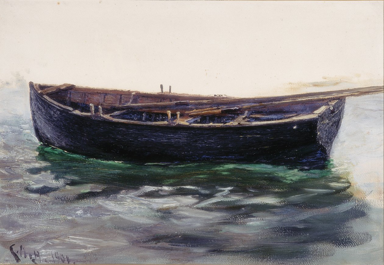 Study of Boat (olej na papierze (wklejony na kartę)) autorstwa Charles Napier Hemy