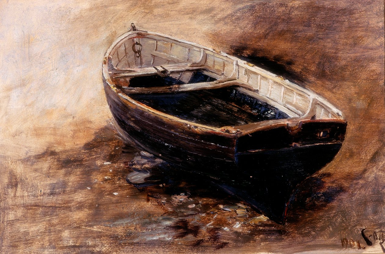 Studium pontonu, 1901 (olej na papierze) autorstwa Charles Napier Hemy