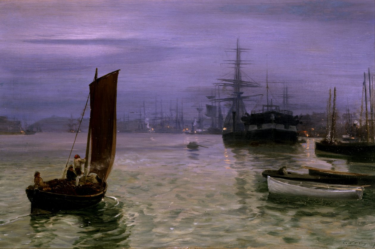 Ostatnia łódź w autorstwa Charles Napier Hemy