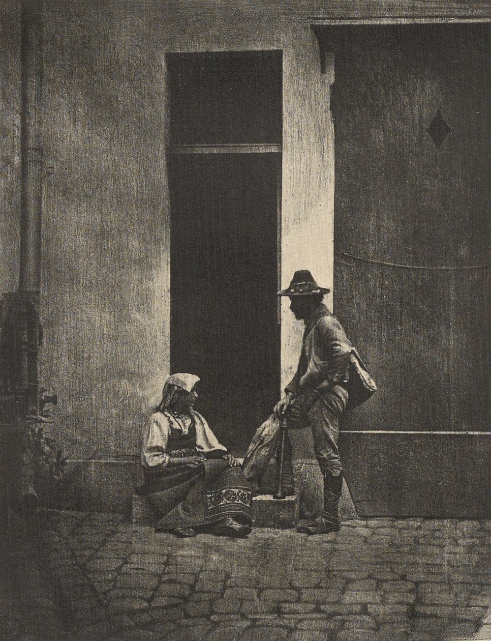 [Pifferari wraca do domu]. autorstwa Charles Nègre