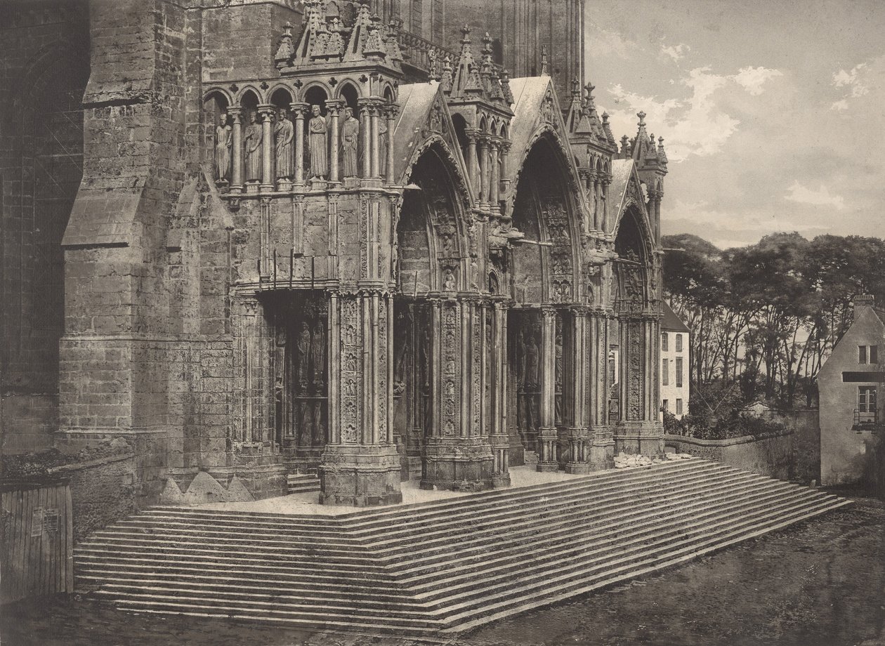 Tablica XII Katedra w Chartres, Portico du Midi Tablica XII Katedra w Chartres..., 1855. autorstwa Charles Nègre