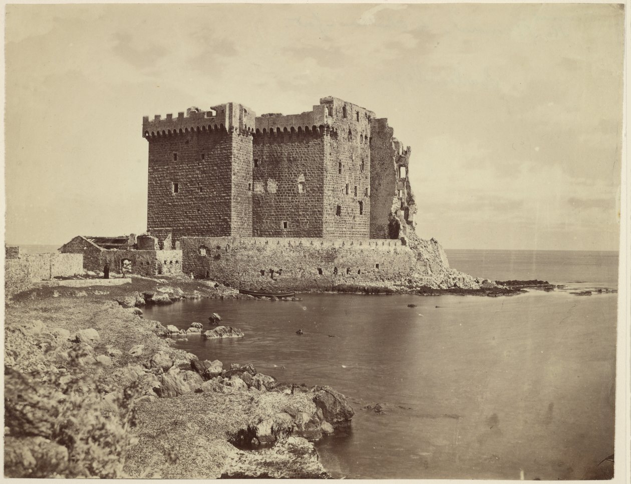 [Zamek na wyspie Saint-Honorat, niedaleko Cannes / Le château de île Saint-Honorat, près de Cannes autorstwa Charles Nègre