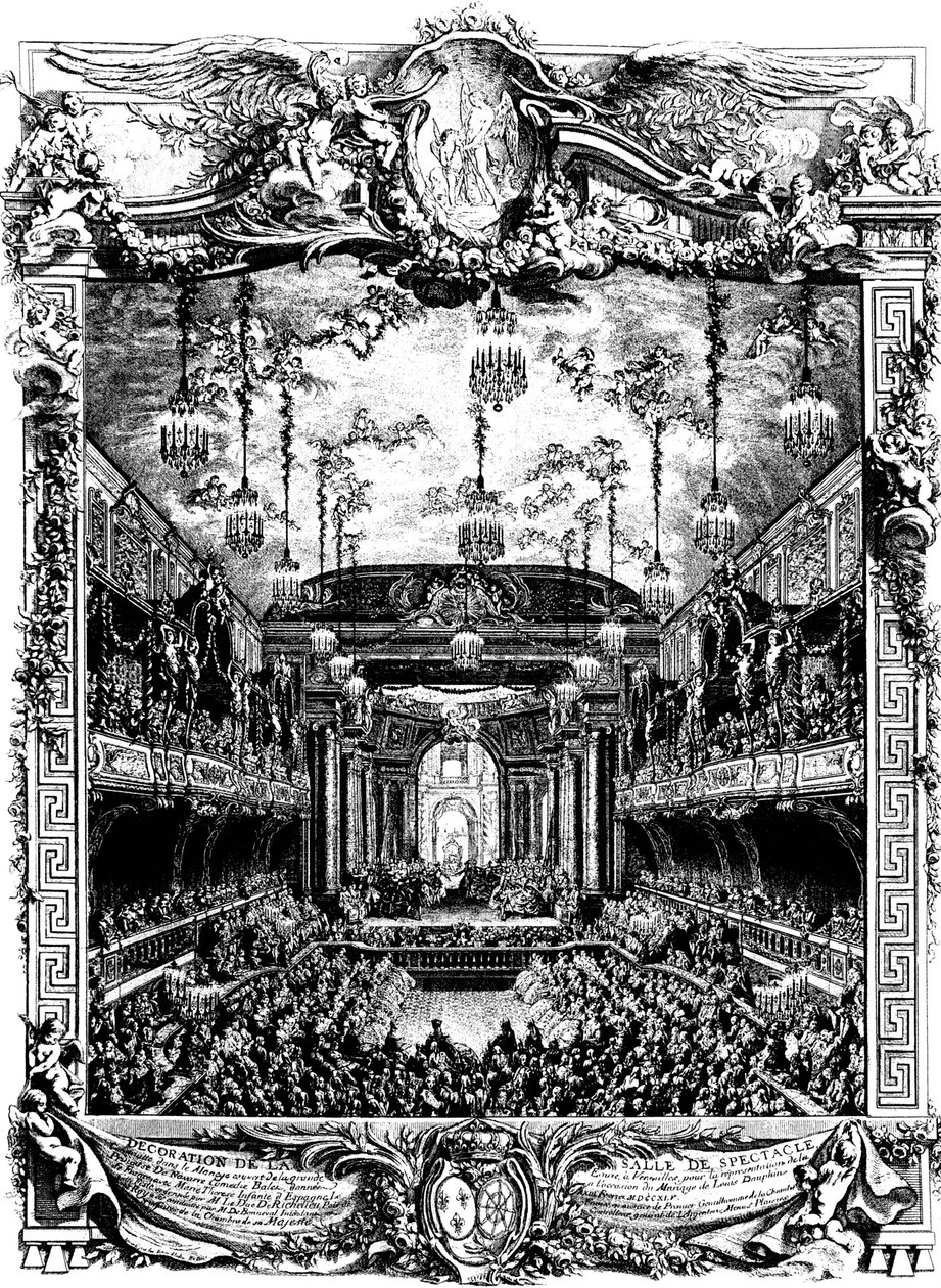 Dekoracja sali w Wersalu, Francja, 1745. autorstwa Charles Nicolas Cochin