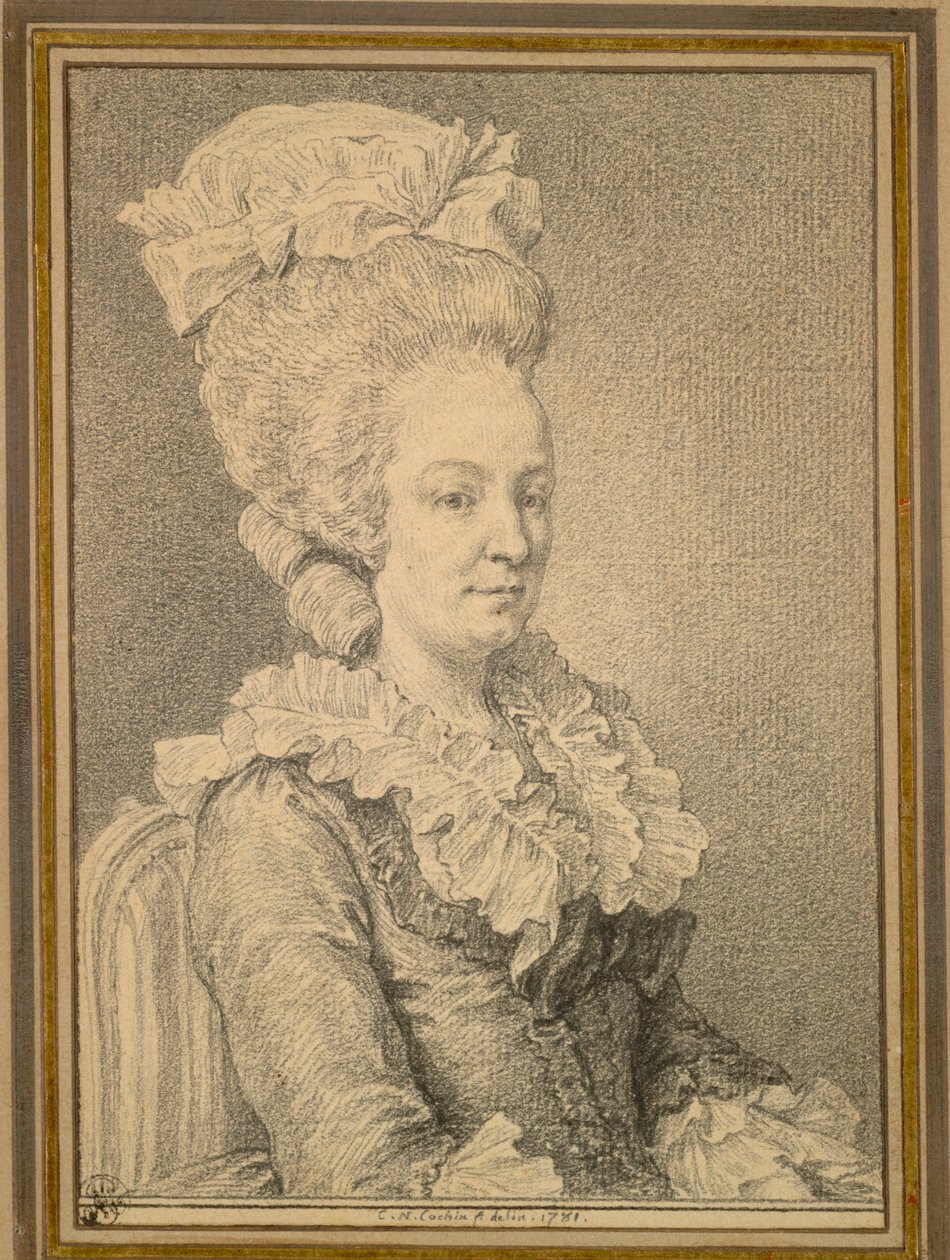 Portret połówkowy siedzącej kobiety, 1781. autorstwa Charles Nicolas Cochin