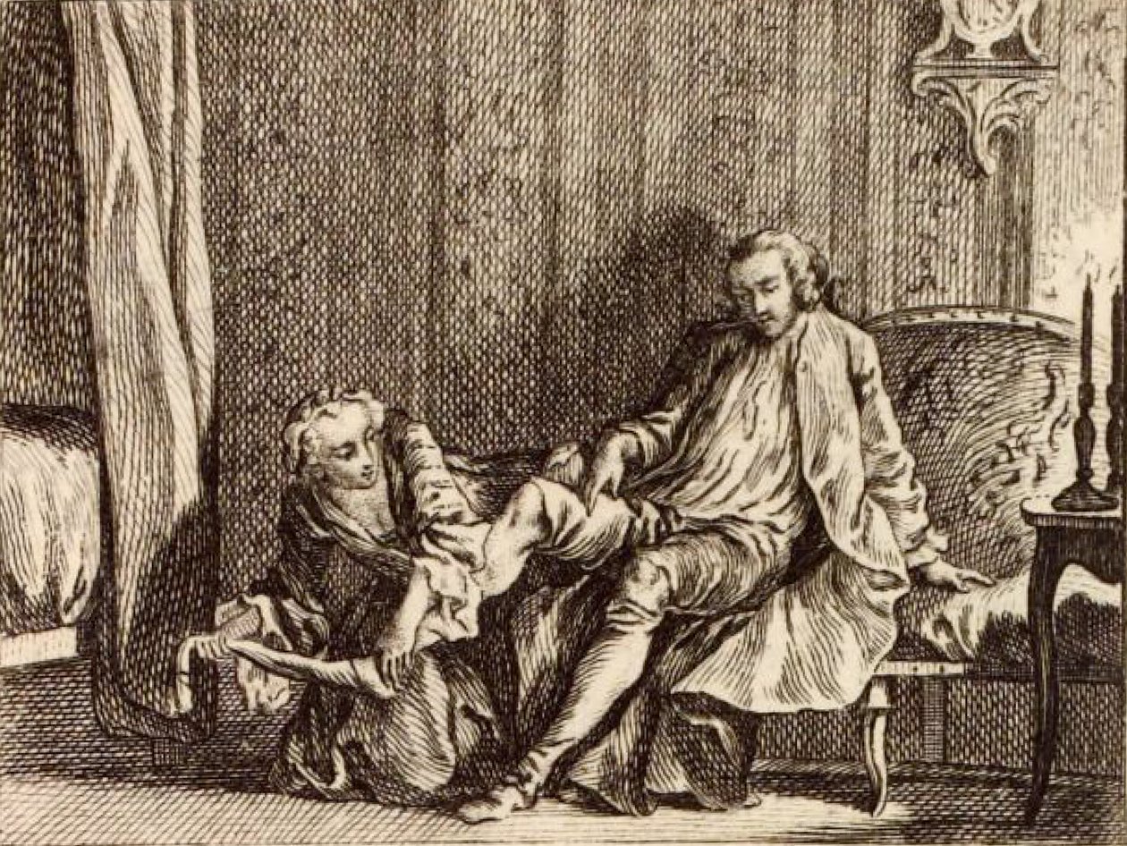 Zakochana kurtyzana autorstwa Charles Nicolas Cochin