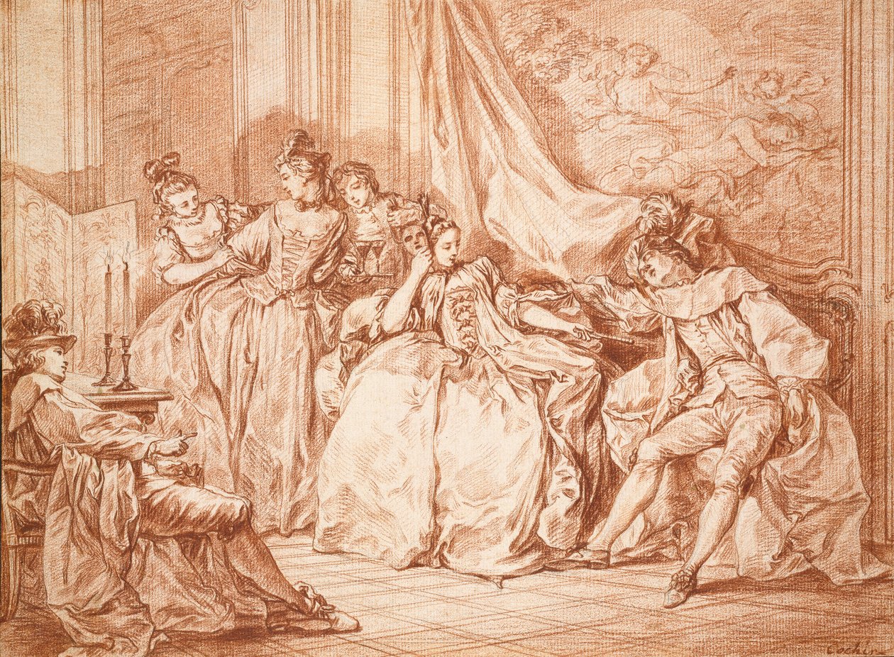 Partia biesiadników, XVIII wiek autorstwa Charles Nicolas Cochin