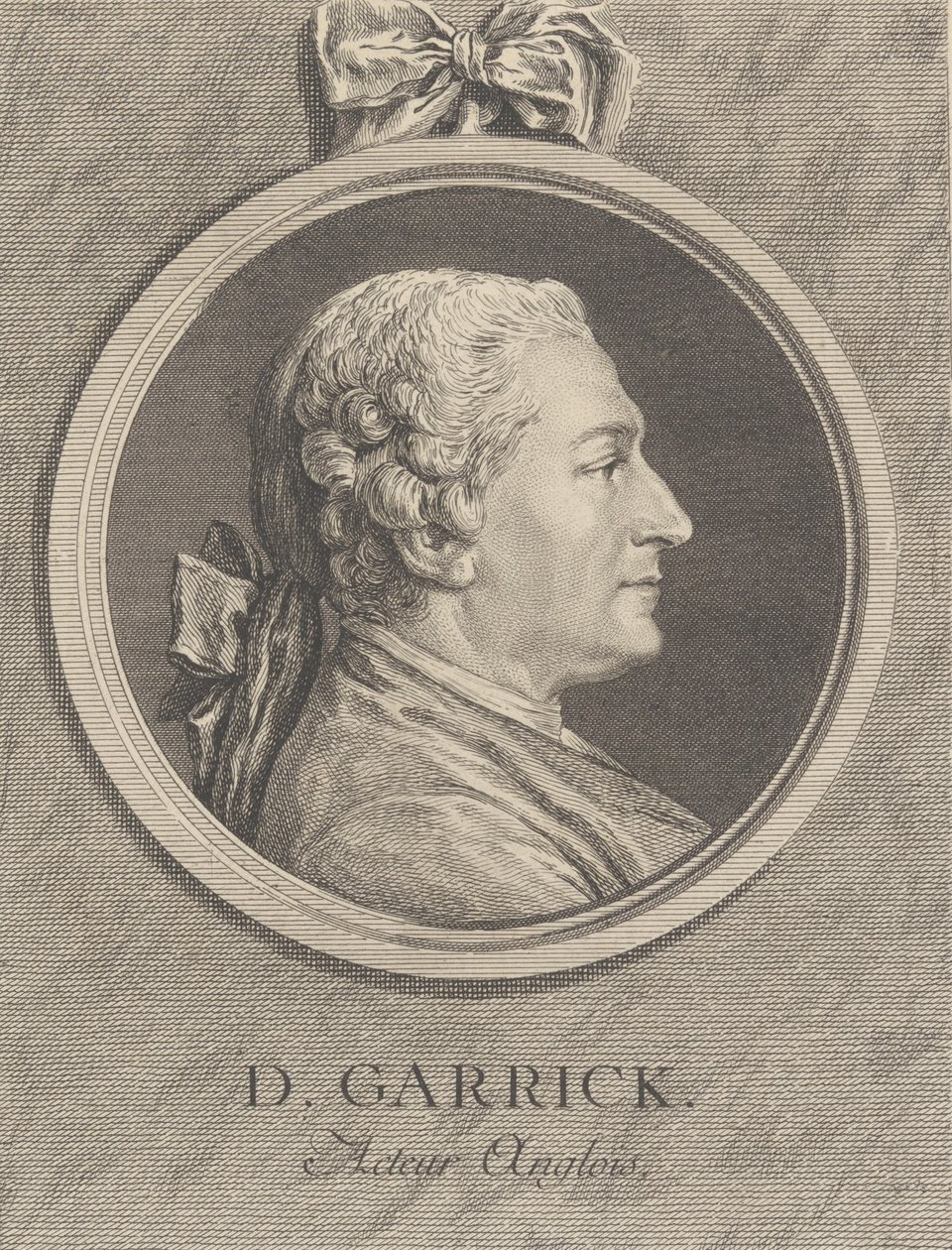 Portret Davida Garricka, 1764 autorstwa Charles Nicolas Cochin