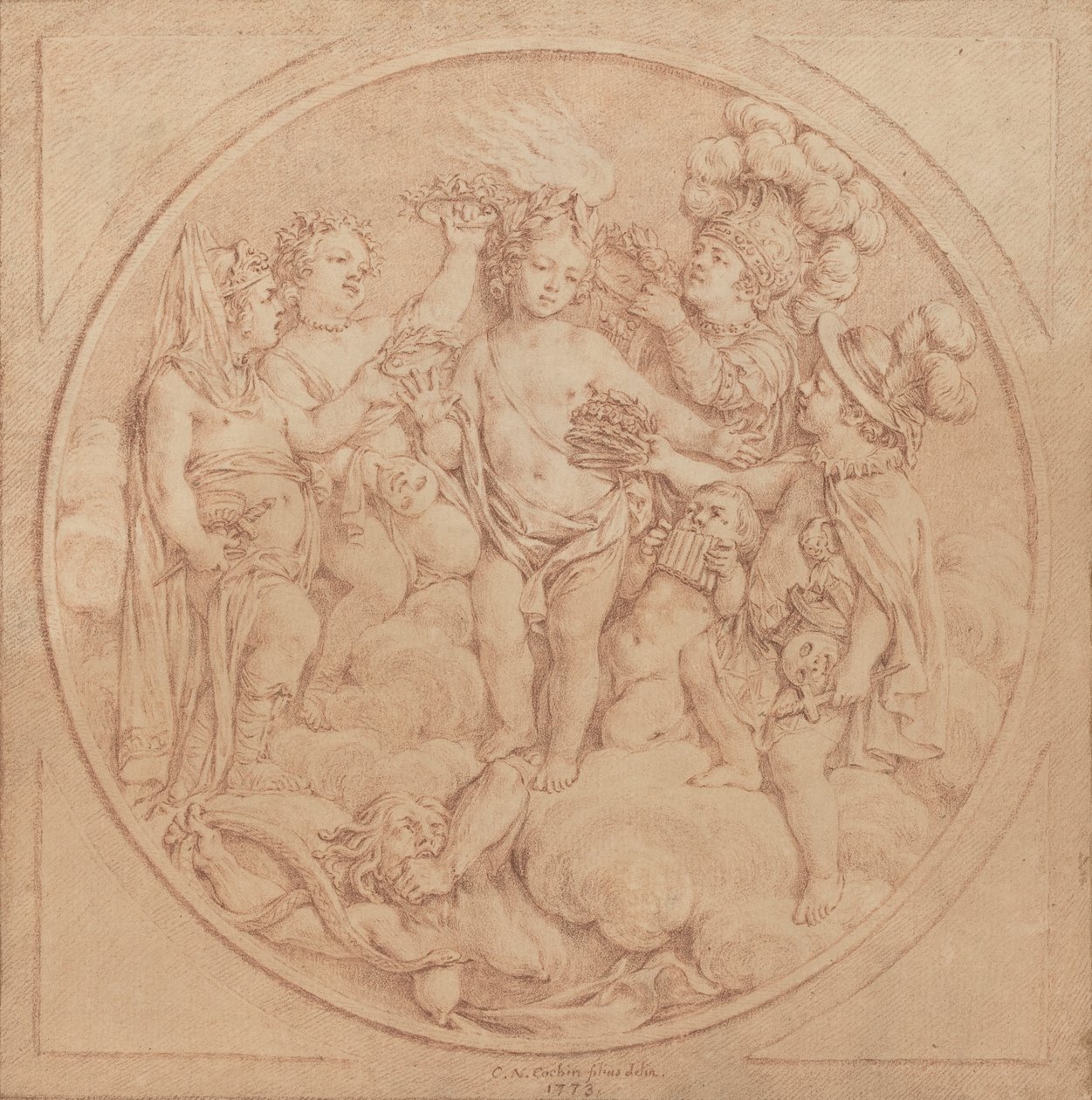 Alegoria Sławy autorstwa Charles Nicolas Cochin II