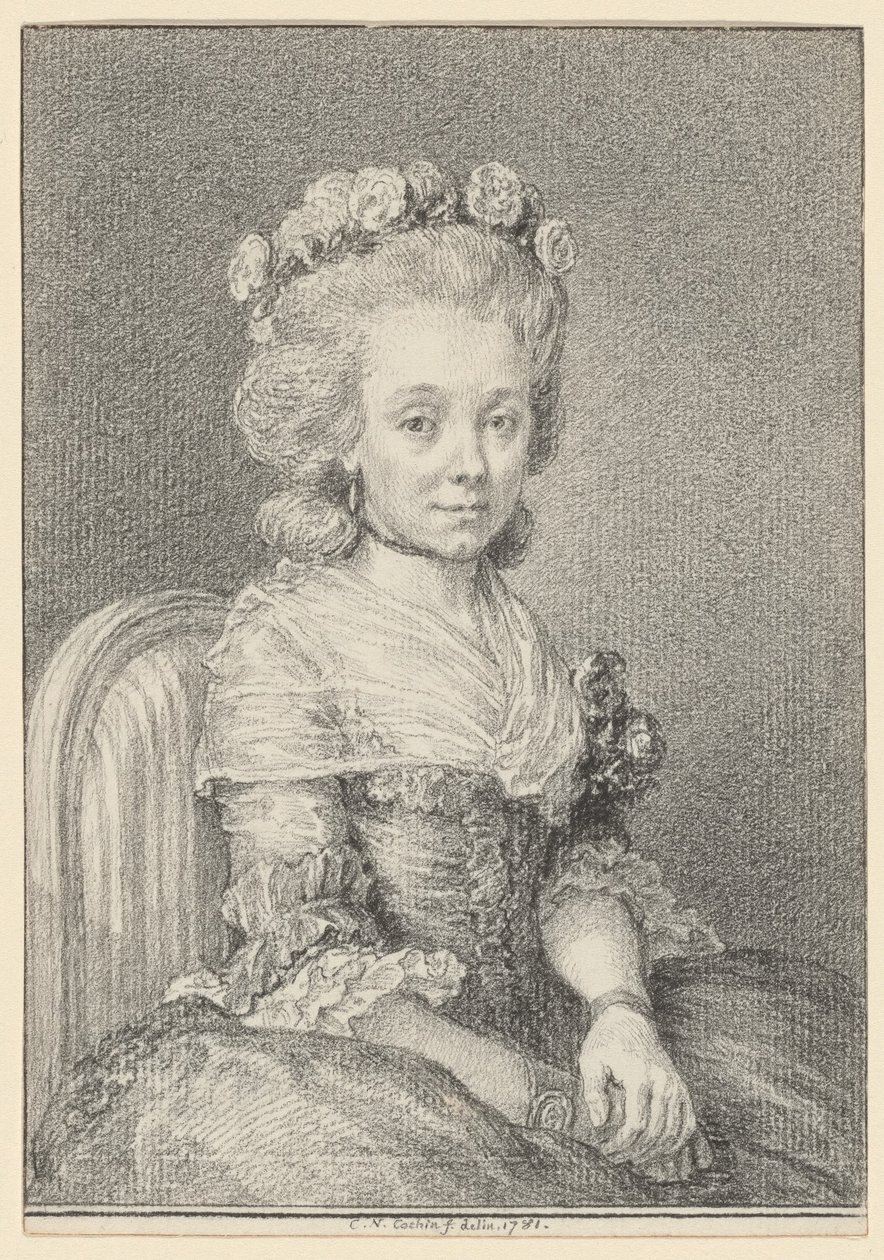 Mademoiselle Grogniard, Pani Saint-Just autorstwa Charles Nicolas Cochin II