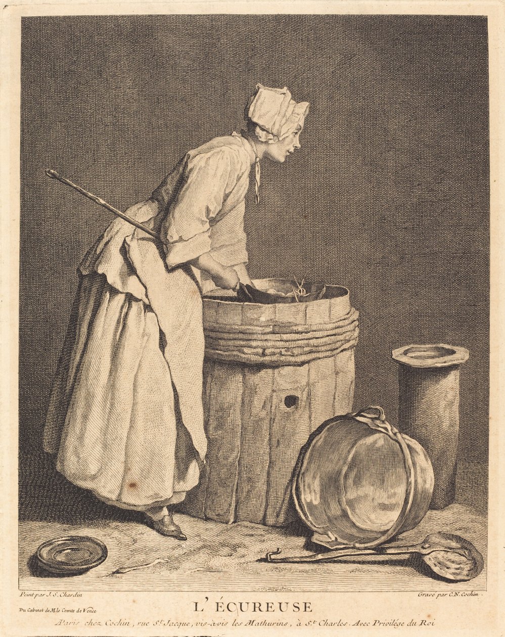Wiewiórka autorstwa Charles Nicolas Cochin I after Jean Siméon Chardin
