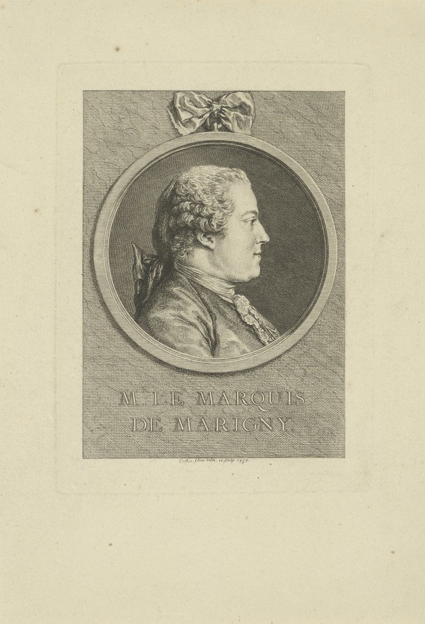 Abel-François Poisson de Vandières, markiz de Marigny 1727-1781, 1757. autorstwa Charles Nicolas Cochin the younger