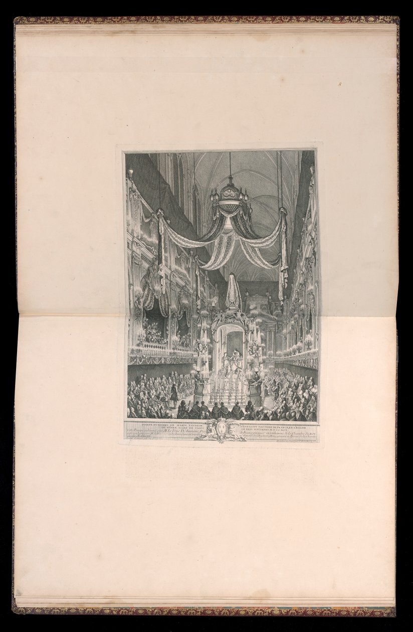 Pogrzeb Marii Teresy Hiszpanii, Delfiny Francji w kościele Notre Dame w Paryżu autorstwa Charles Nicolas Cochin the younger