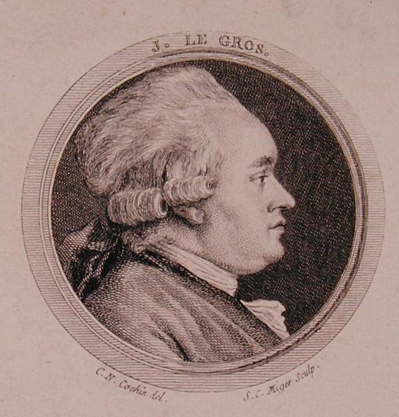 Portret Josepha Le Grosa (1739-93) grawerowany przez Simona Charlesa Migera (1736-1820) (grafika) autorstwa Charles Nicolas II (after) Cochin