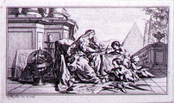 Arytmetyka, ilustracja dowodowa do pracy Denisa Diderota (1713-84) (akwaforta) autorstwa Charles Nicolas II Cochin