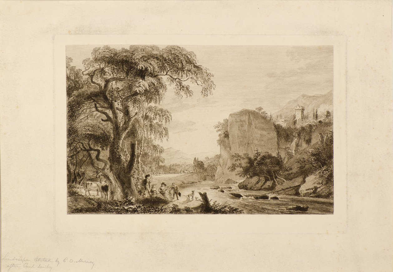 Krajobraz (akwaforta) autorstwa Charles Oliver Murray