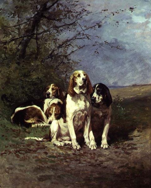 Ogary odpoczywające (panel) autorstwa Charles Oliver de Penne