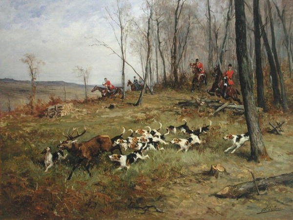 Polowanie (olej na płótnie) autorstwa Charles Oliver de Penne