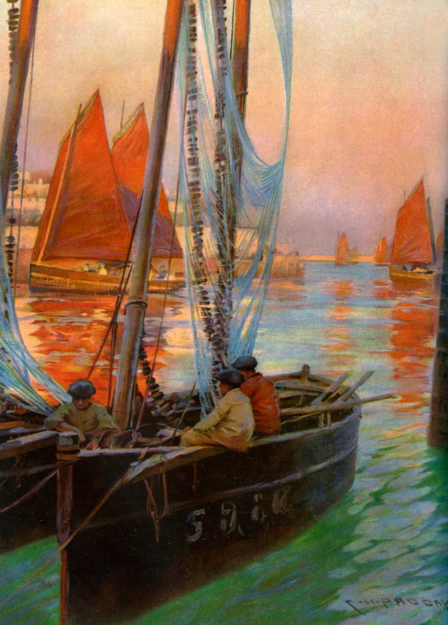 „Brzeskie łodzie rybackie”, 1907. autorstwa Charles Padday