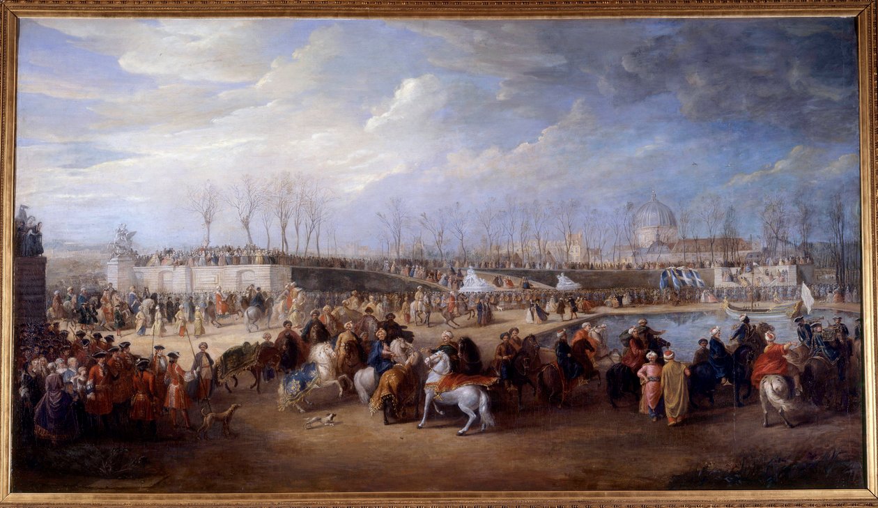 Przyjęcie tureckiego ambasadora Mehemeta Effendi u wielkiego sułtana Achmeta przez króla Ludwika XV w dniu 21 marca 1721 r. w Tuileries Peinture de Charles Parrocel autorstwa Charles Parrocel