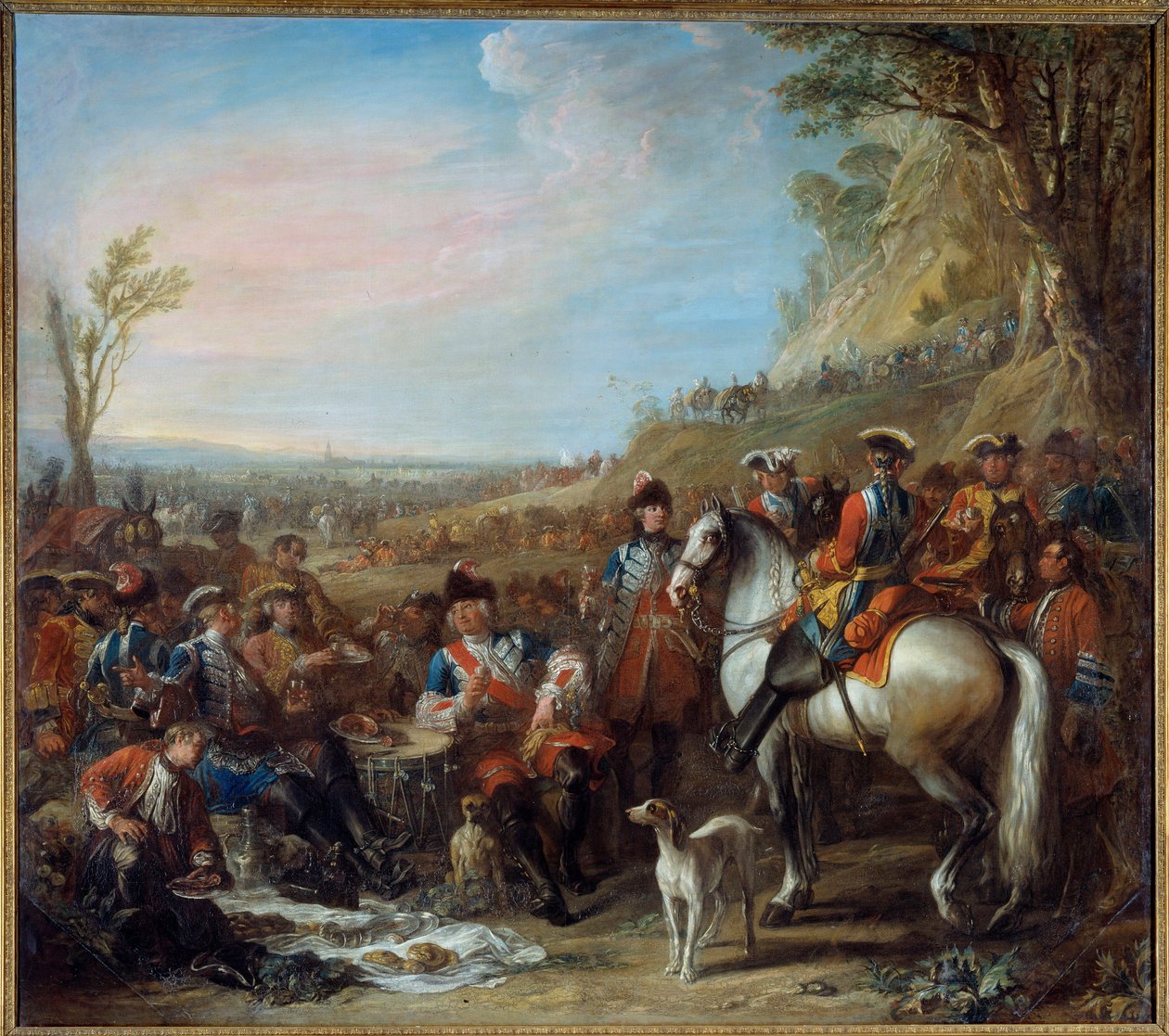 Zatrzymanie konnych grenadierów z domu królewskiego (1734). W środku pan de Creil, komandor. Obraz Charlesa Parrocela (1688 - 1752) autorstwa Charles Parrocel