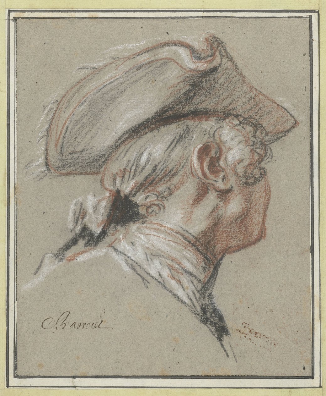Studium głowy Studiuj głowę, peruki i tricorne autorstwa Charles Parrocel