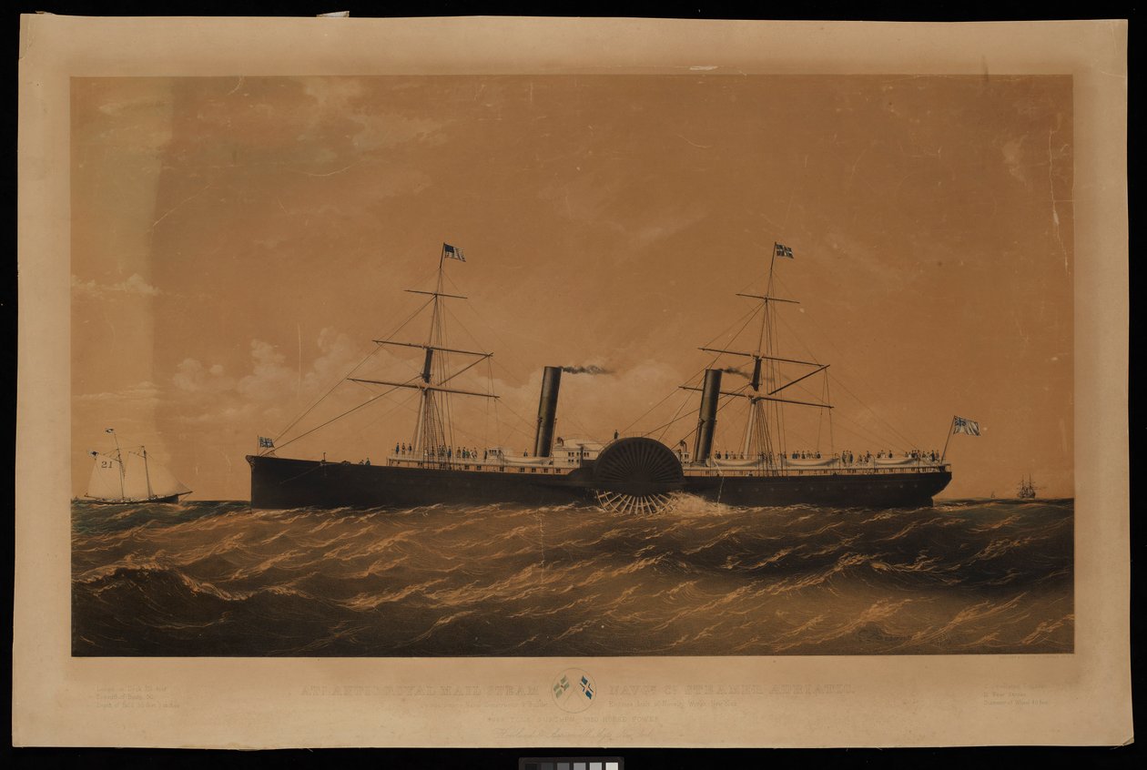 Atlantic Royal Mail Steam Navgn. Co. Steamer Adriatic... (litografia, na płótnie) autorstwa Charles Parsons