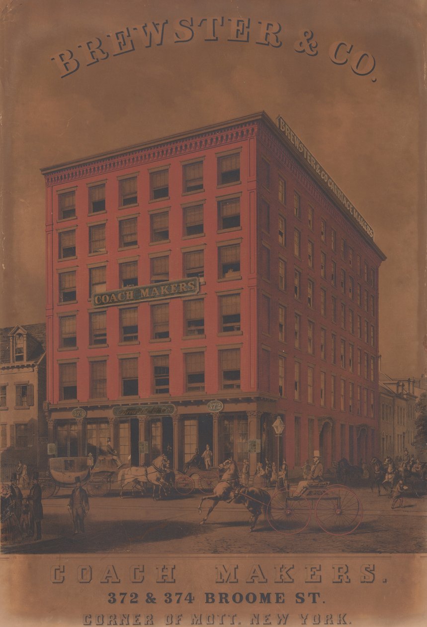 Brewster & Co. Coach Makers, 372 i 374 Broome St., ca. 1860-70 autorstwa Charles Parsons