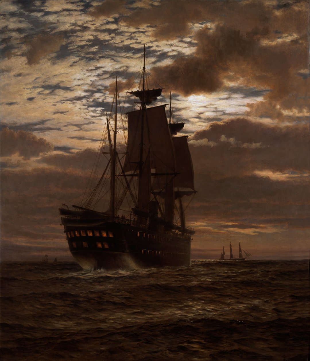 Ostatni indyjski oddział wojskowy, HMS „Malabar”, 1881 r. autorstwa Charles Parsons Knight