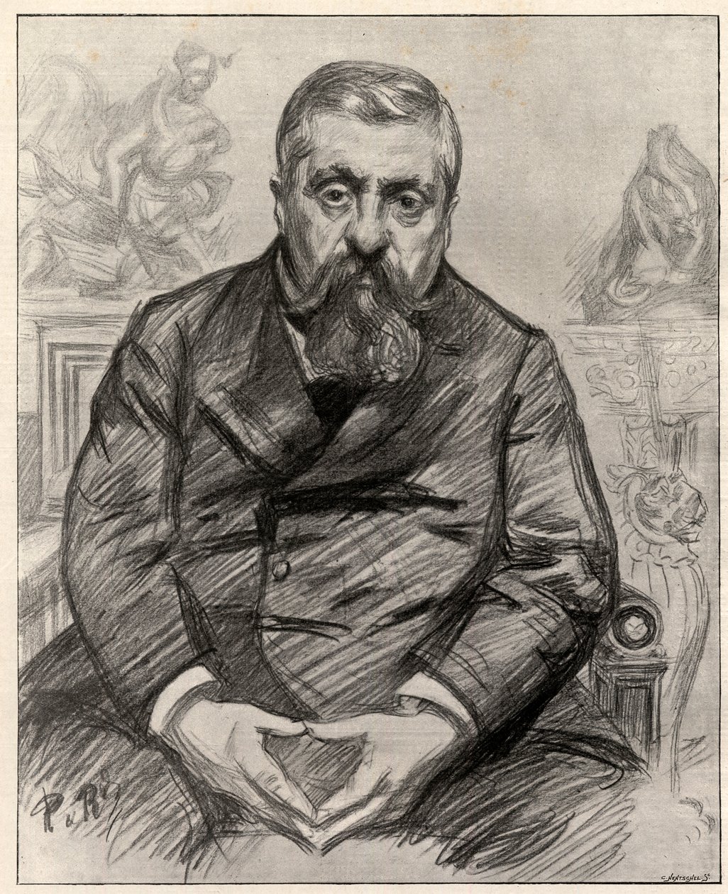 Portret Charlesa Alexandre Dupuya (1851-1923), francuskiego męża stanu. autorstwa Charles Paul Renouard