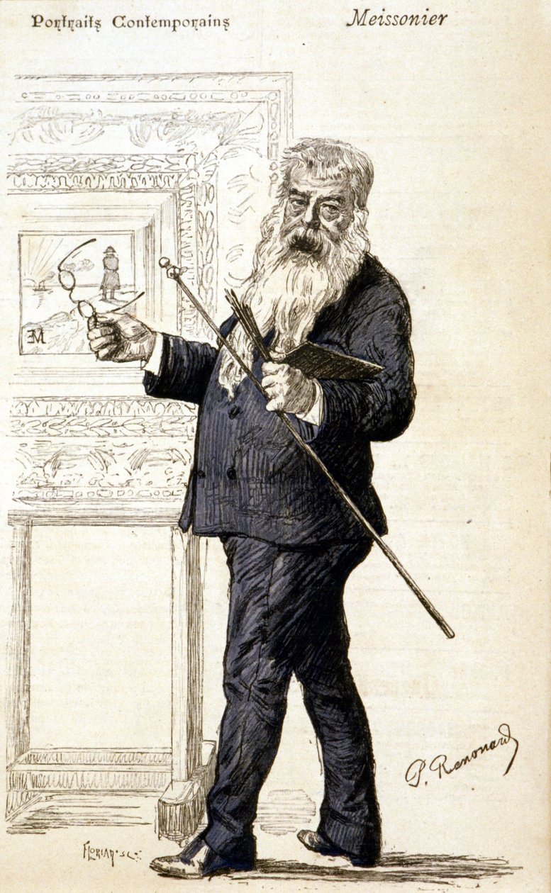 Portret Meissoniera. Rycina z końca XIX wieku. autorstwa Charles Paul Renouard
