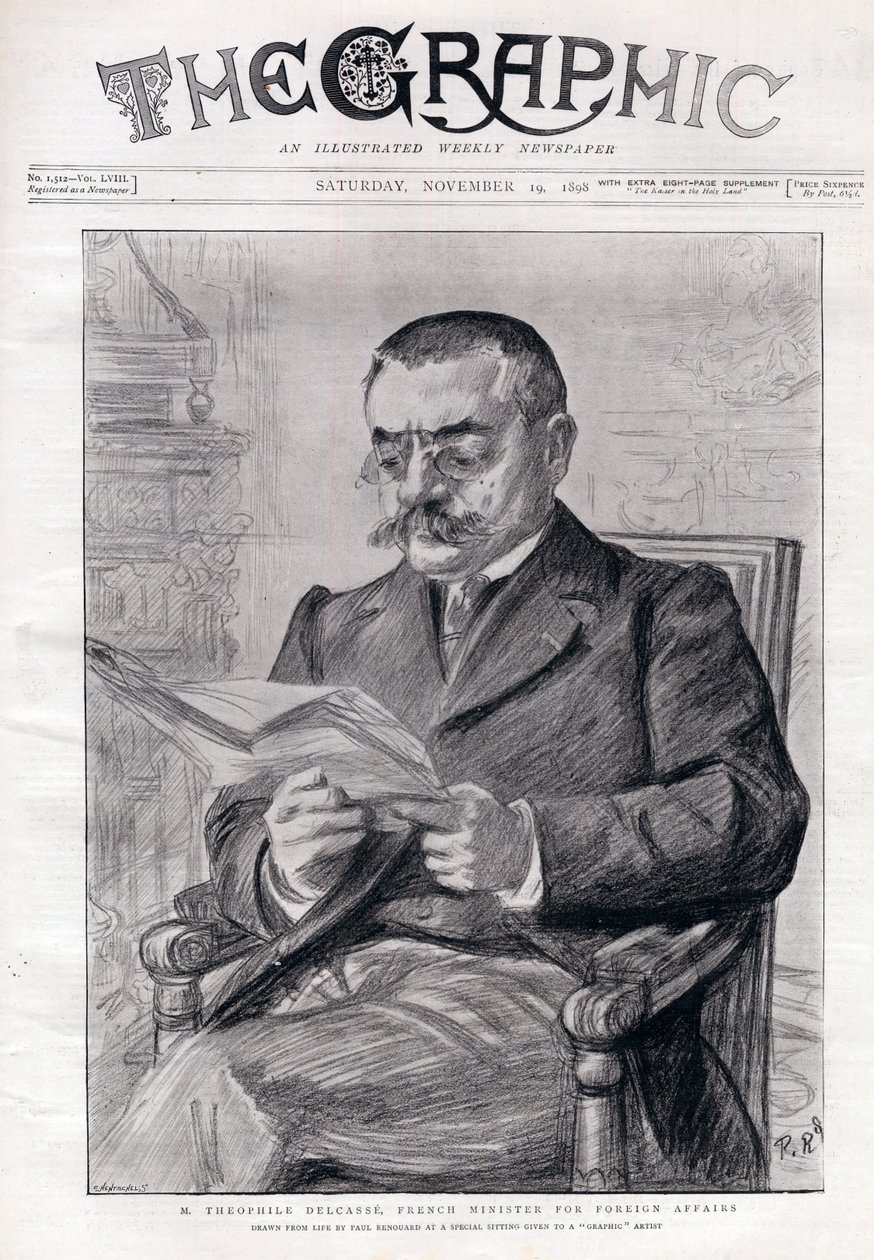 Portret Teofila Delcasse (1852-1923), francuskiego polityka i ministra spraw zagranicznych. autorstwa Charles Paul Renouard