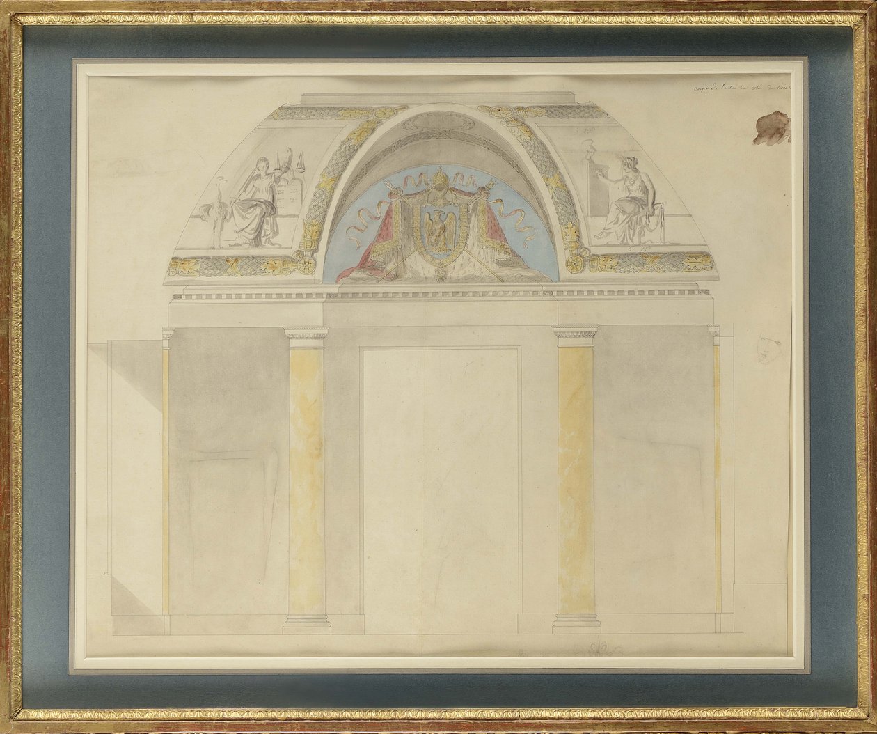 Studium do dekoracji tronu w Palais des Tuileries autorstwa Charles Percier