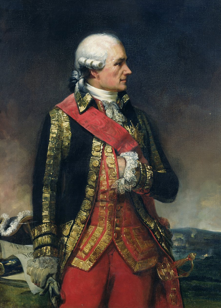 Jean-Baptiste de Vimeur (1725-1807) Hrabia Rochambeau (olej na płótnie) autorstwa Charles Philippe Lariviere