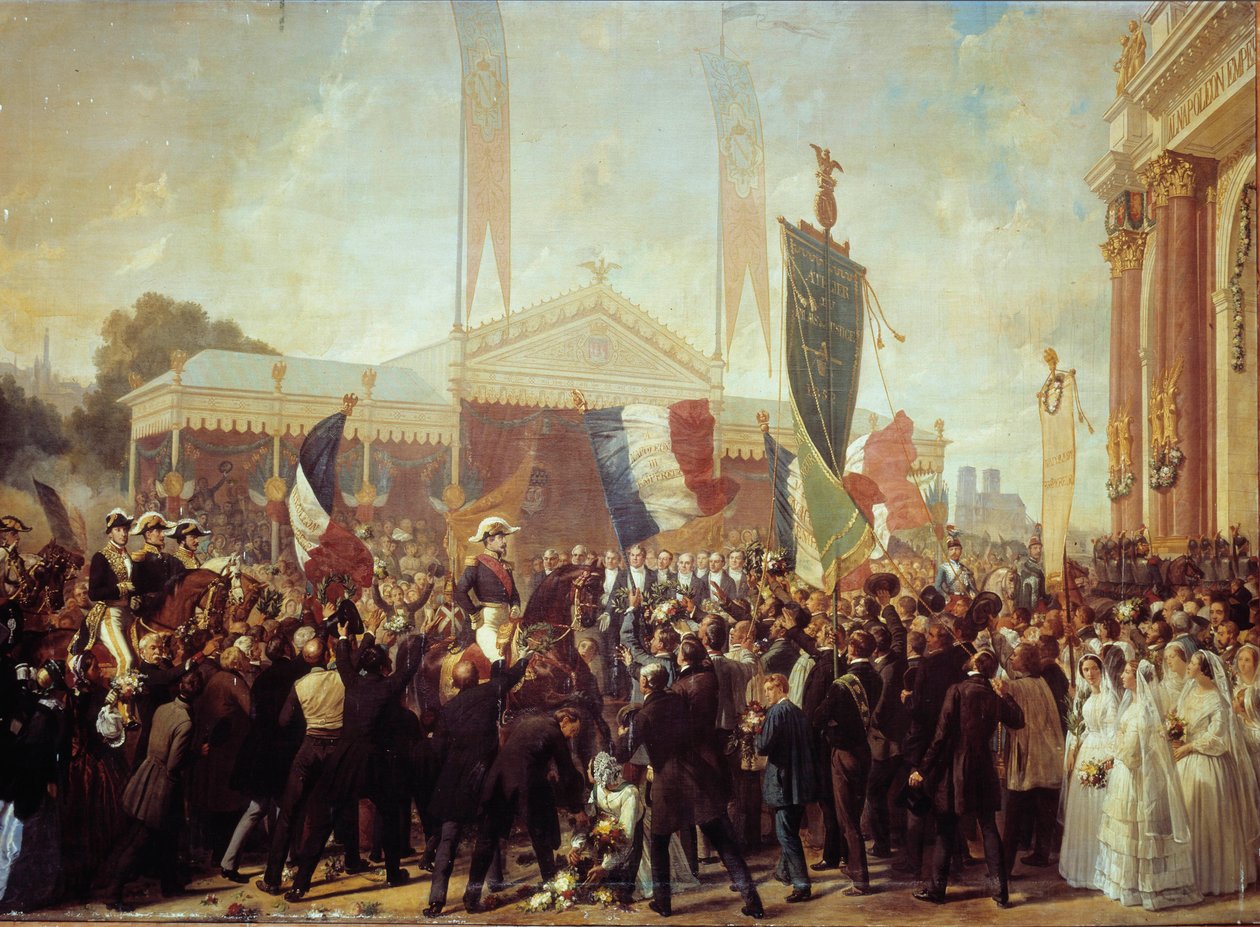 Triumfalne wejście księcia prezydenta Ludwika Napoleona Bonaparte (1808-1873) w Paryżu 17 października autorstwa Charles Philippe Lariviere