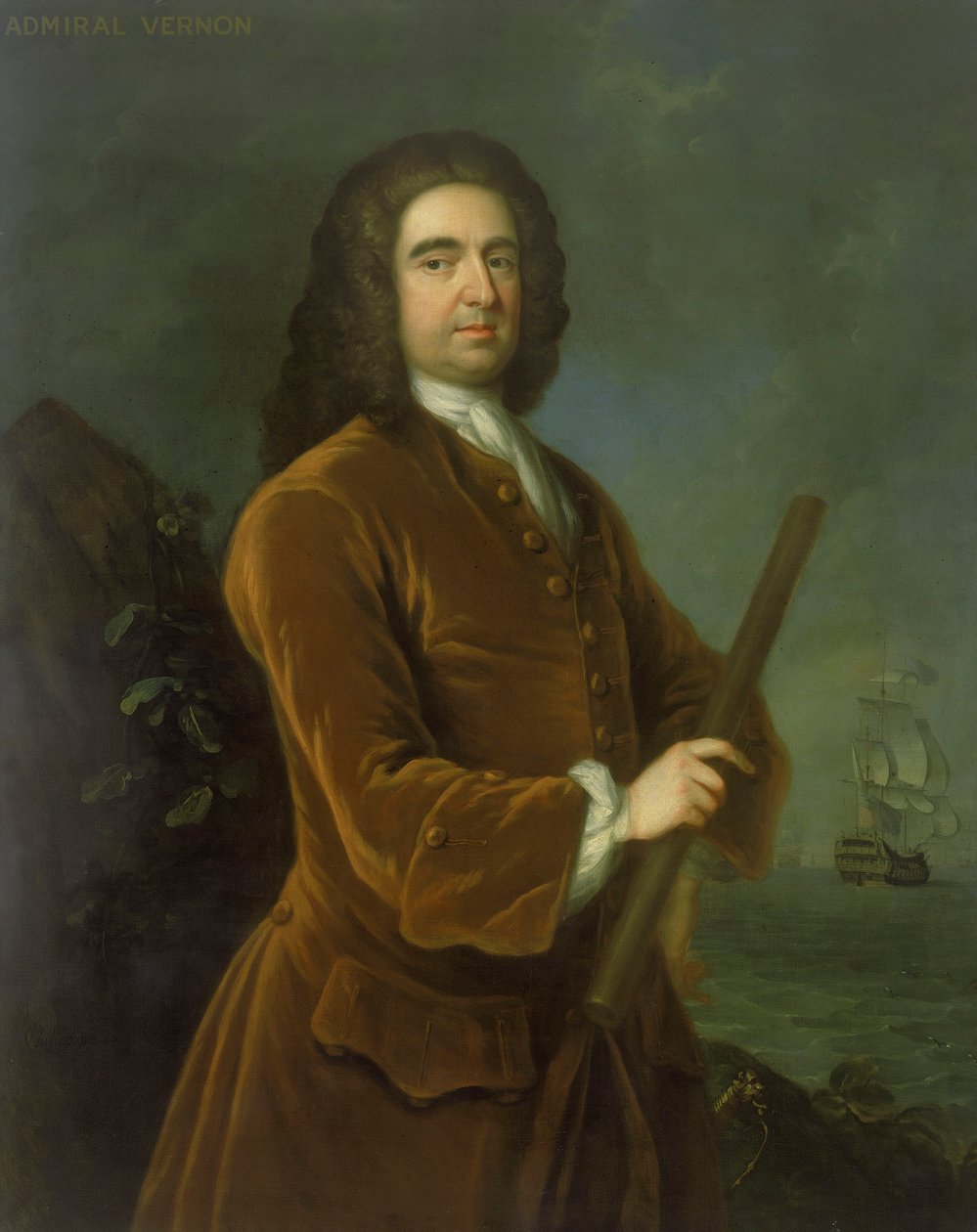 Admirał Edward Vernon (1684-1757), połowa lat 30. XVII wieku (olej na płótnie) autorstwa Charles Philips
