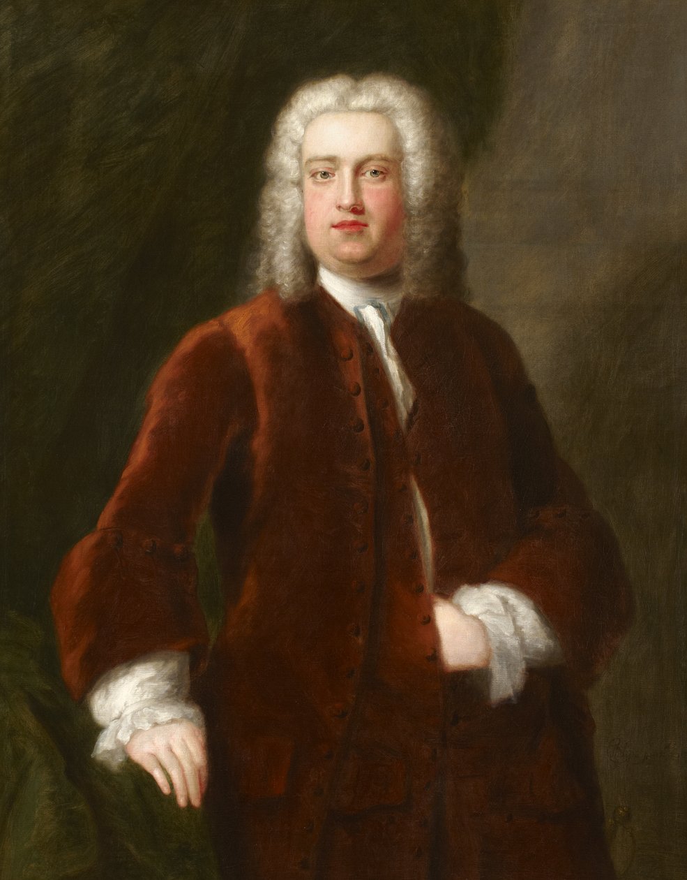 Portret niezidentyfikowanego XVIII-wiecznego dżentelmena przedstawiony jako portret Georga Friderica Haendla, 1737 autorstwa Charles Philips