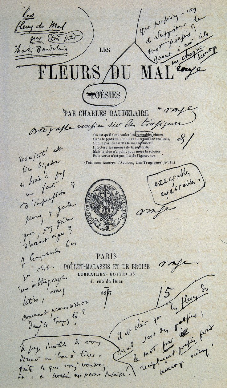 Dobrze czerpać z „Fleurs du Evil”, z adnotacją Charlesa Baudelaire