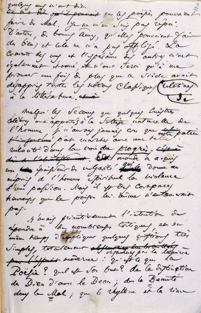 Projekt przedmowy do 2. edycji „Les Fleurs du Mal” (pióro i tusz na papierze) autorstwa Charles Pierre Baudelaire