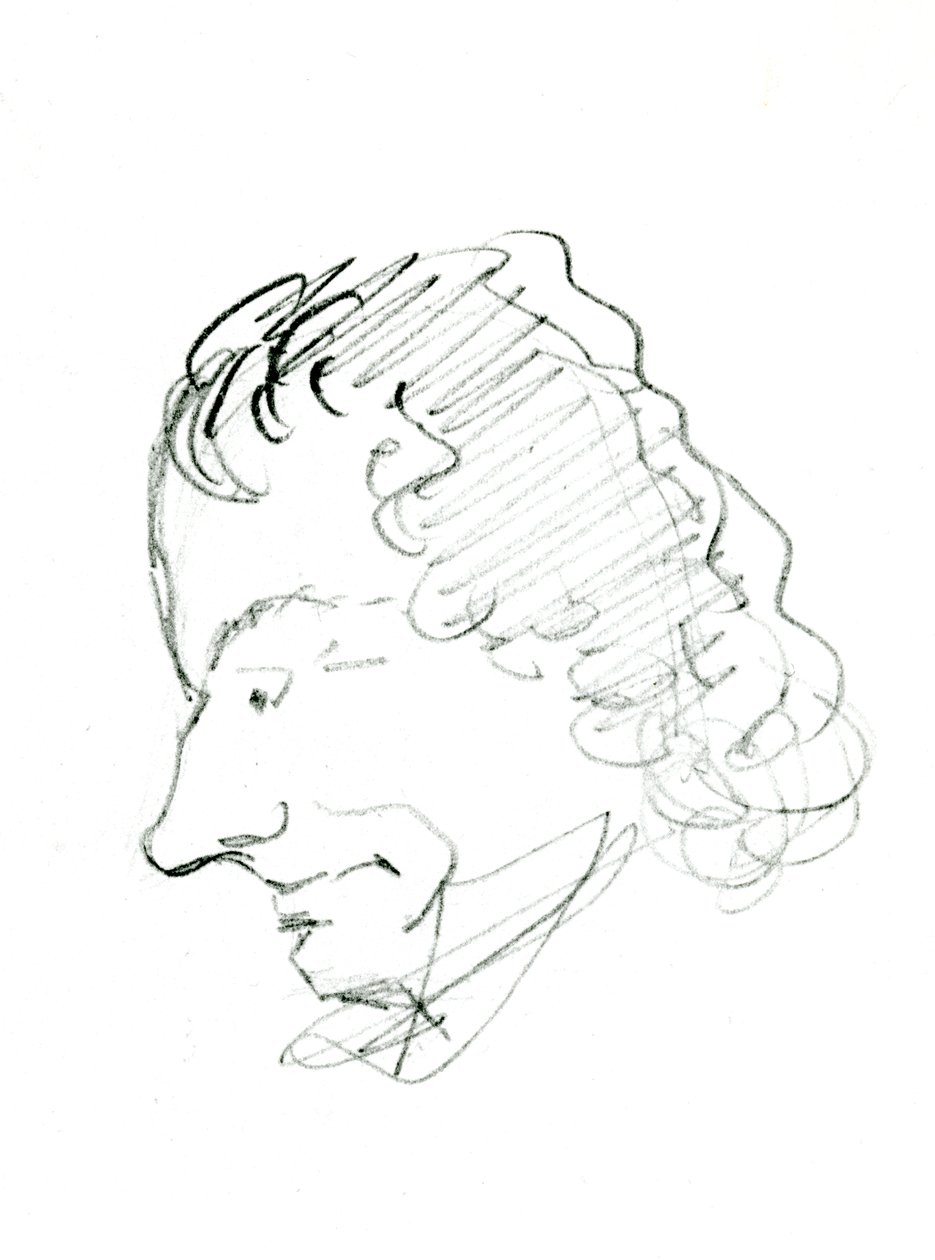 Autoportret, ok. 1843 (ołówek na papierze) (zdjęcie czarno-białe) autorstwa Charles Pierre Baudelaire