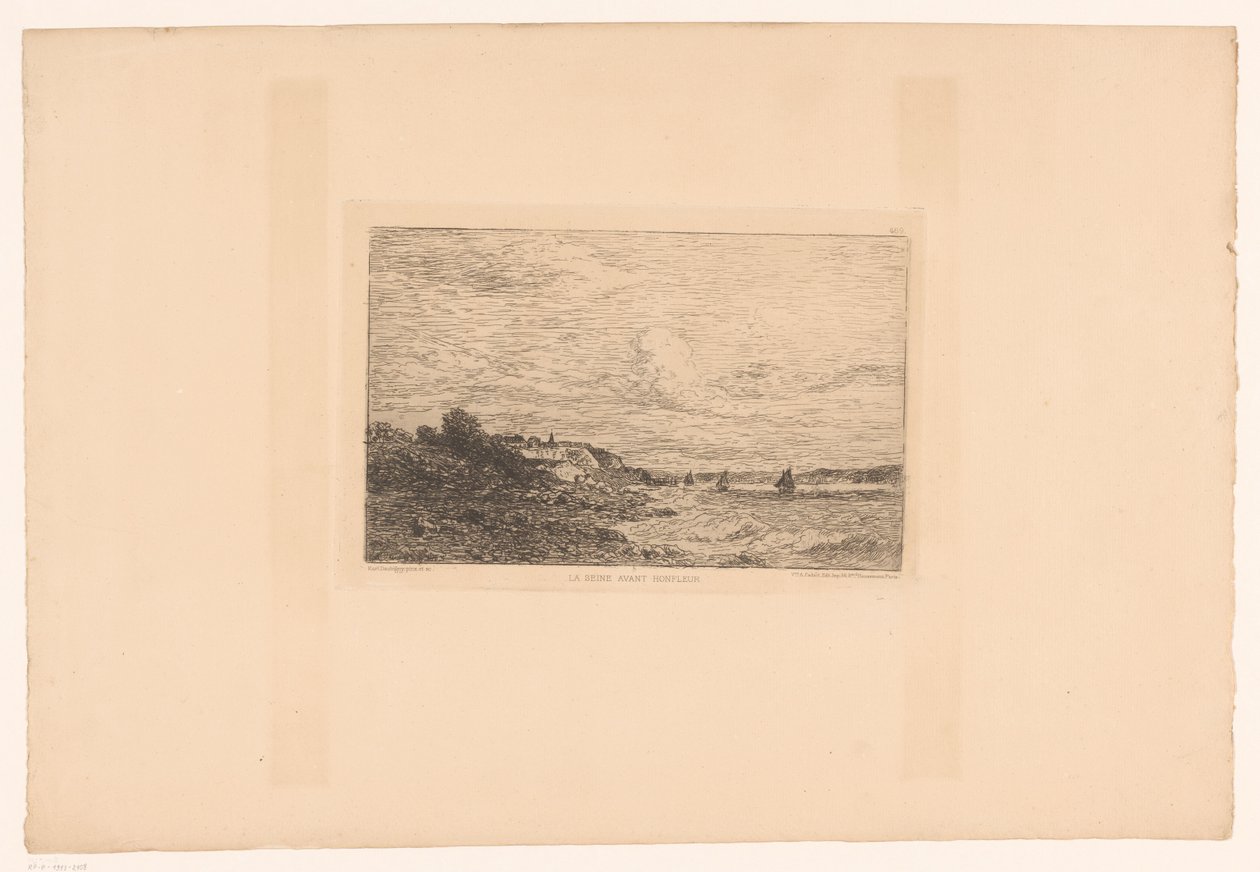 Widok na Sekwanę w Honfleur La Seine przed Honfleur (tytuł na obiekcie) autorstwa Charles Pierre Daubigny